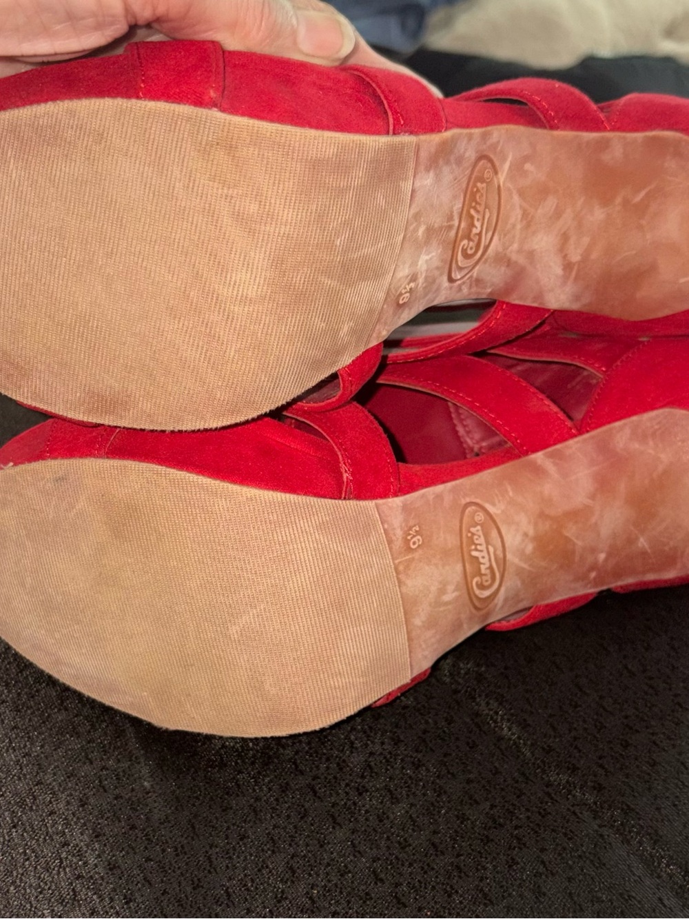 Candie's Red Strappy High Heel Sandals - Picture 4 of 5